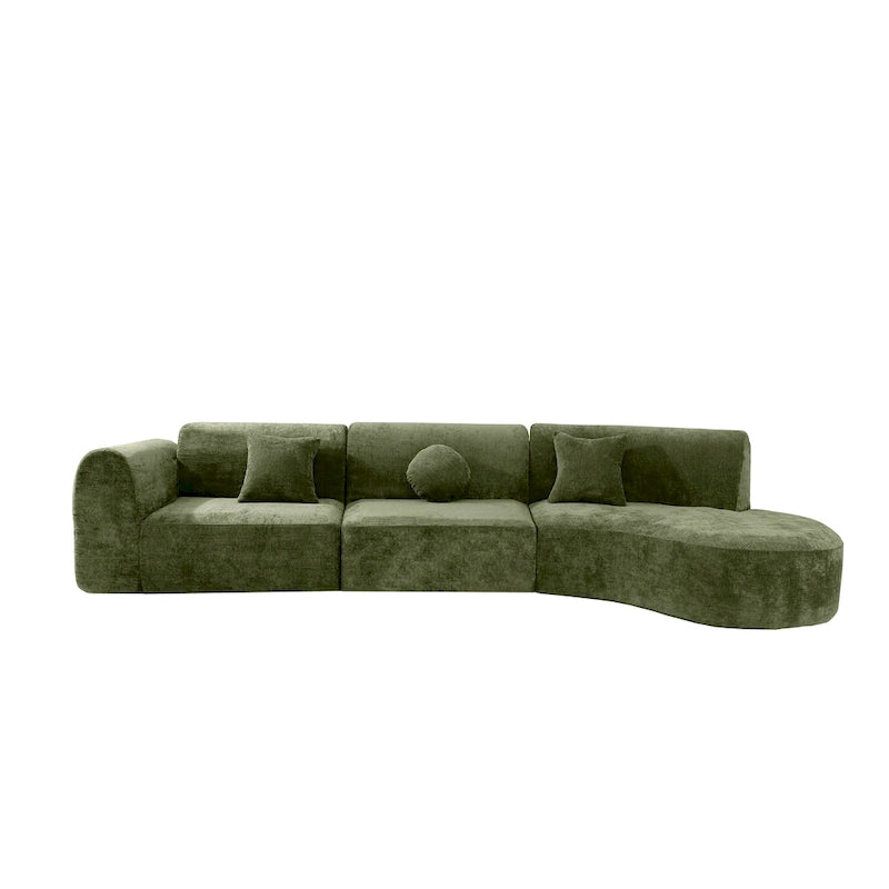 Christopher Knight Home - Buker Geschwungenes Polyester-Ecksofa