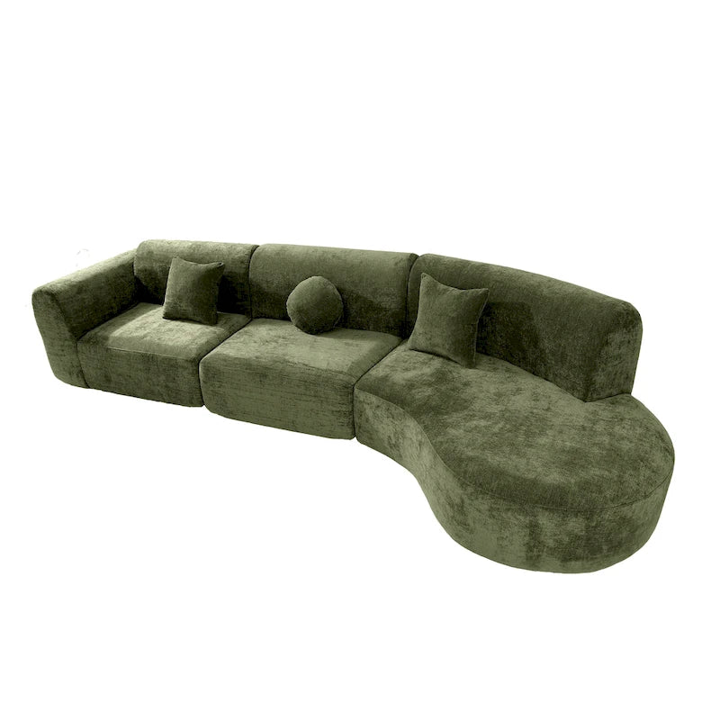 Christopher Knight Home - Buker Geschwungenes Polyester-Ecksofa