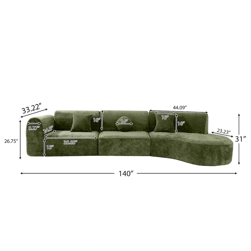 Christopher Knight Home - Buker Geschwungenes Polyester-Ecksofa