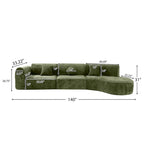 Christopher Knight Home - Buker Geschwungenes Polyester-Ecksofa