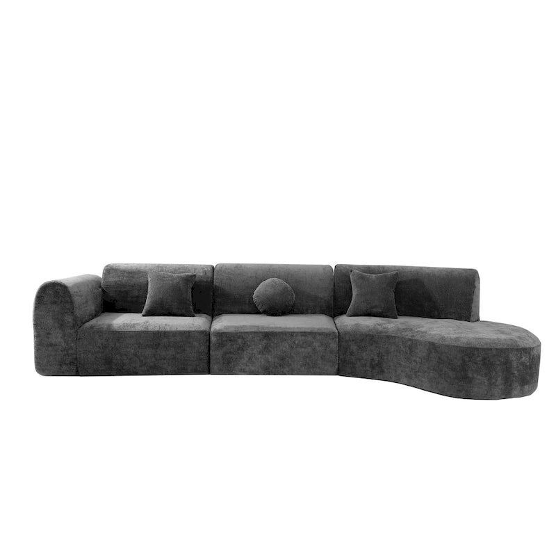 Christopher Knight Home - Buker Geschwungenes Polyester-Ecksofa