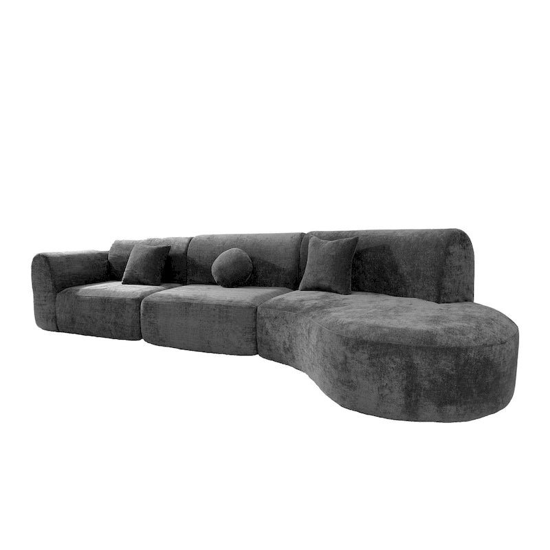 Christopher Knight Home - Buker Geschwungenes Polyester-Ecksofa