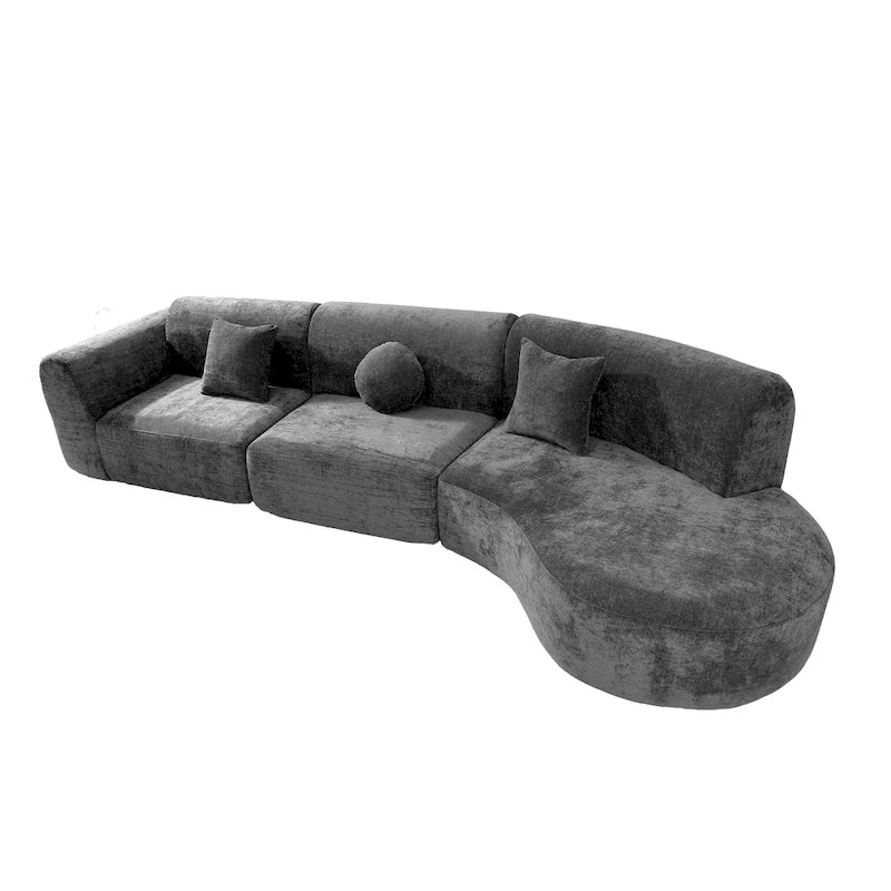 Christopher Knight Home - Buker Geschwungenes Polyester-Ecksofa