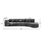 Christopher Knight Home - Buker Geschwungenes Polyester-Ecksofa