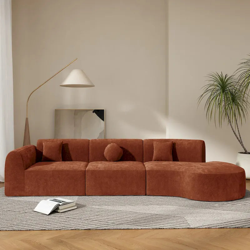 Christopher Knight Home - Buker Geschwungenes Polyester-Ecksofa