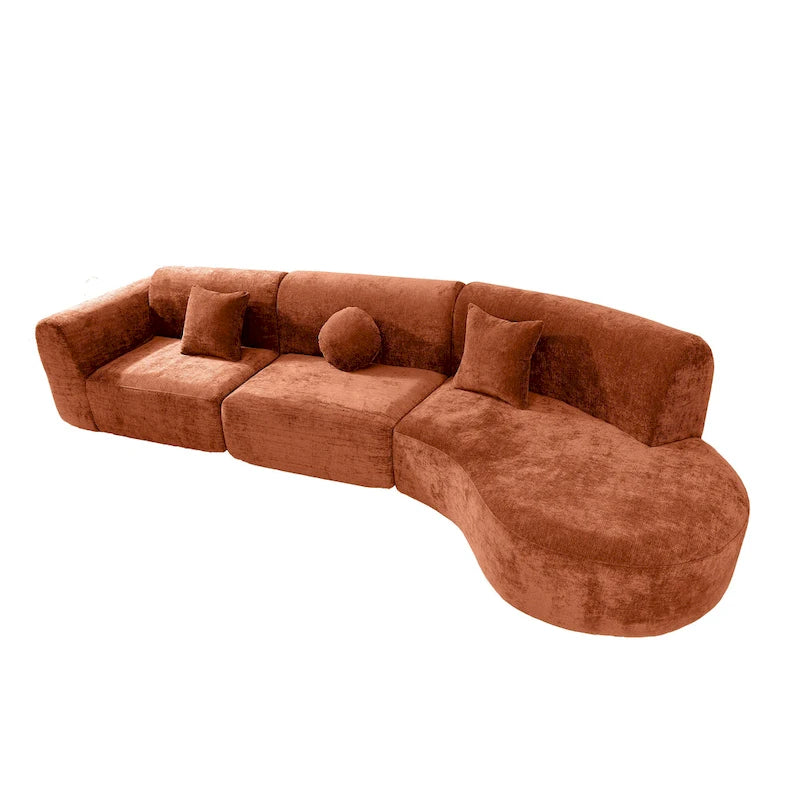 Christopher Knight Home - Buker Geschwungenes Polyester-Ecksofa