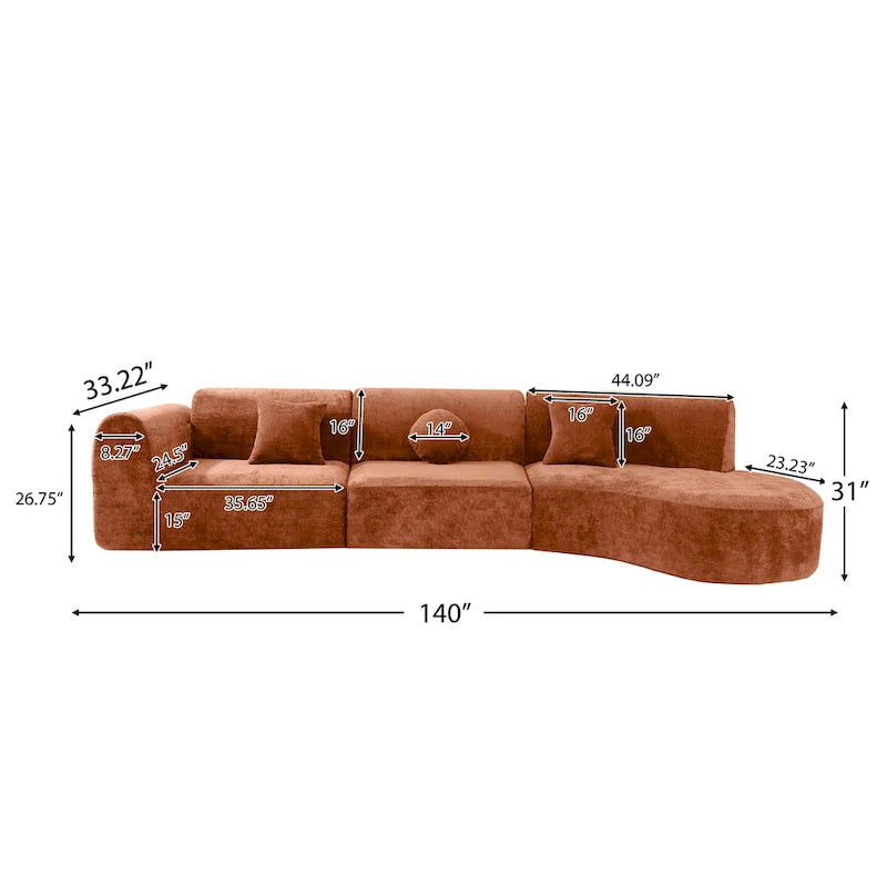 Christopher Knight Home - Buker Geschwungenes Polyester-Ecksofa