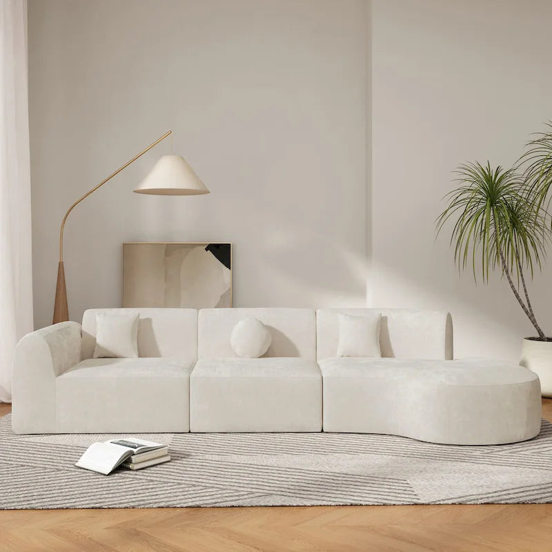 Christopher Knight Home - Buker Geschwungenes Polyester-Ecksofa