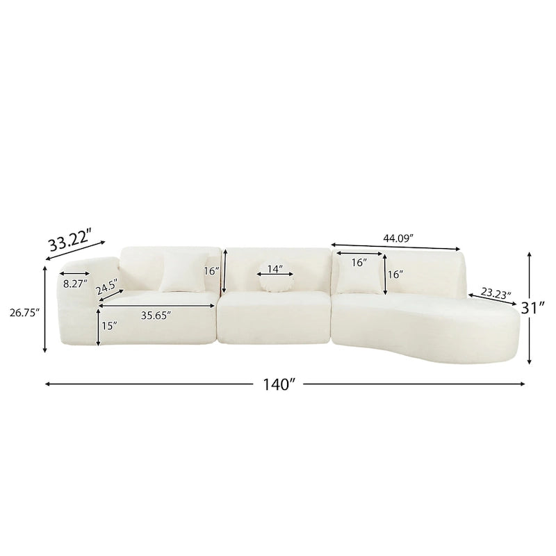 Christopher Knight Home - Buker Geschwungenes Polyester-Ecksofa