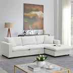 L-förmiges Sectional Cloud Sofa-Set mit Zierkissen, Ottoman, breiter Sitzfläche