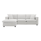 L-förmiges Sectional Cloud Sofa-Set mit Zierkissen, Ottoman, breiter Sitzfläche