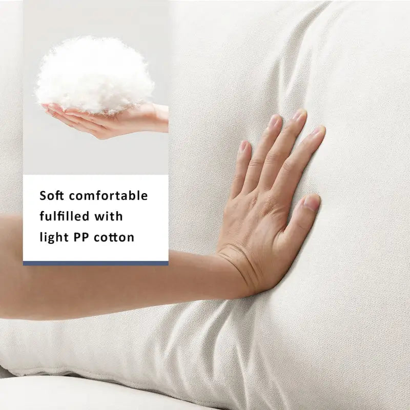 L-förmiges Sectional Cloud Sofa-Set mit Zierkissen, Ottoman, breiter Sitzfläche