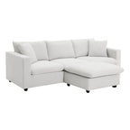 L-förmiges Sectional Cloud Sofa-Set mit Zierkissen, Ottoman, breiter Sitzfläche