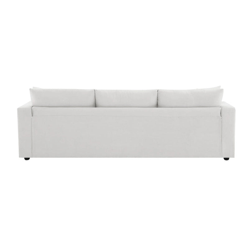 L-förmiges Sectional Cloud Sofa-Set mit Zierkissen, Ottoman, breiter Sitzfläche