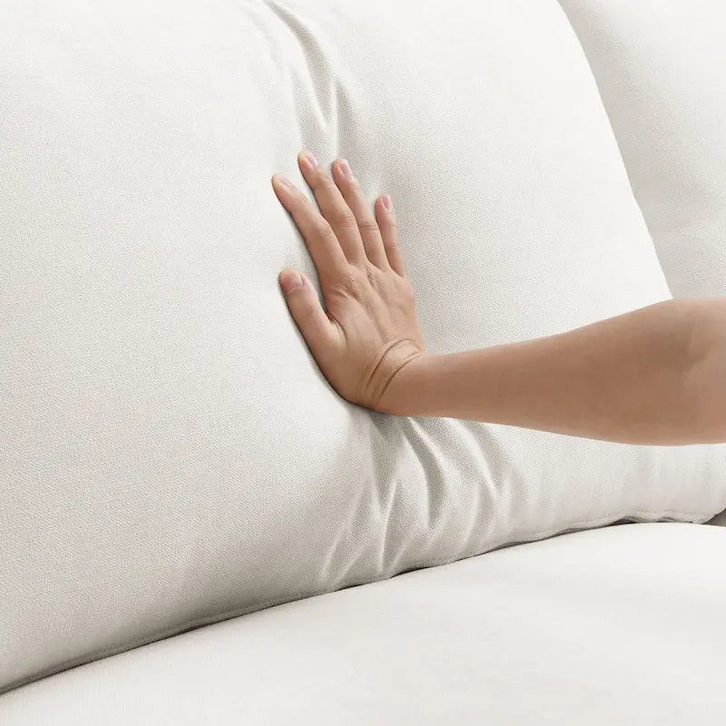 L-förmiges Sectional Cloud Sofa-Set mit Zierkissen, Ottoman, breiter Sitzfläche