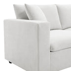 L-förmiges Sectional Cloud Sofa-Set mit Zierkissen, Ottoman, breiter Sitzfläche