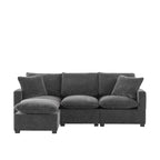 L-förmiges modulares Ecksofa, 4-Sitzer Chenille-Sofa