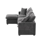 L-förmiges modulares Ecksofa, 4-Sitzer Chenille-Sofa