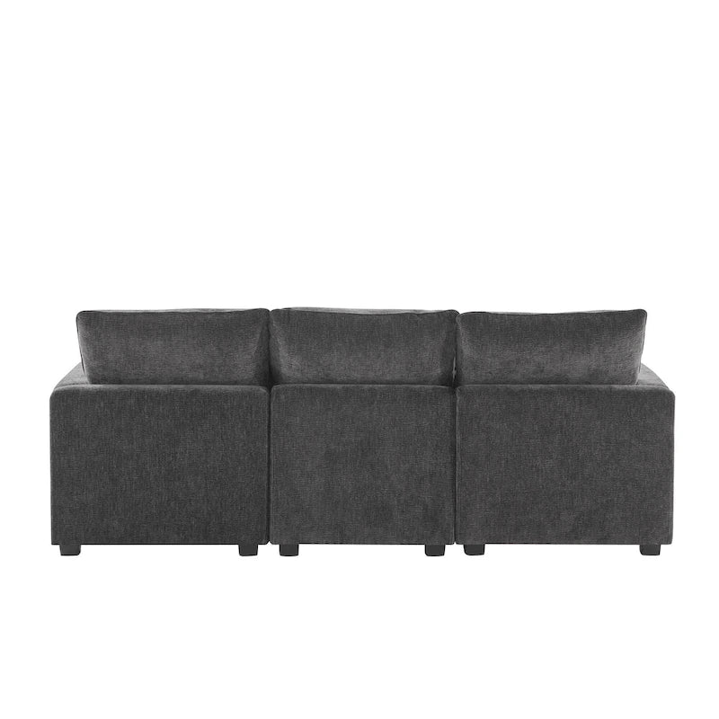L-förmiges modulares Ecksofa, 4-Sitzer Chenille-Sofa