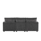 L-förmiges modulares Ecksofa, 4-Sitzer Chenille-Sofa