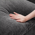 L-förmiges modulares Ecksofa, 4-Sitzer Chenille-Sofa