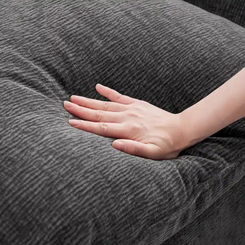 L-förmiges modulares Ecksofa, 4-Sitzer Chenille-Sofa