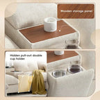 142 Modulares U-förmiges Sektionalsofa mit Aufbewahrungshocker und Konsole