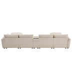 142 Modulares U-förmiges Sektionalsofa mit Aufbewahrungshocker und Konsole