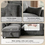 142 Modulares U-förmiges Sektionalsofa mit Aufbewahrungshocker und Konsole