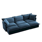 120 Chenille Ecksofa 3-Sitzer mit 3 Ottomanen