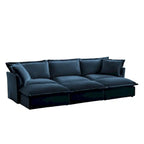 120 Chenille Ecksofa 3-Sitzer mit 3 Ottomanen