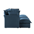 120 Chenille Ecksofa 3-Sitzer mit 3 Ottomanen