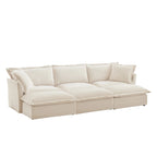 120 Chenille Ecksofa 3-Sitzer mit 3 Ottomanen