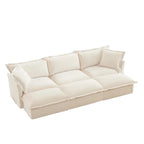 120 Chenille Ecksofa 3-Sitzer mit 3 Ottomanen