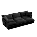 120 Chenille Ecksofa 3-Sitzer mit 3 Ottomanen