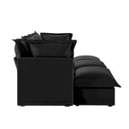 120 Chenille Ecksofa 3-Sitzer mit 3 Ottomanen