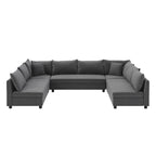 116 Chenille U-förmiges modulares Ecksofa, 8-Sitzer