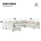 116 Chenille U-förmiges modulares Ecksofa, 8-Sitzer