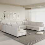116 Chenille U-förmiges modulares Ecksofa, 8-Sitzer