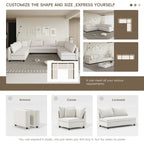 116 Chenille U-förmiges modulares Ecksofa, 8-Sitzer
