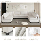 116 Chenille U-förmiges modulares Ecksofa, 8-Sitzer