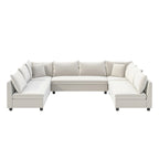 116 Chenille U-förmiges modulares Ecksofa, 8-Sitzer