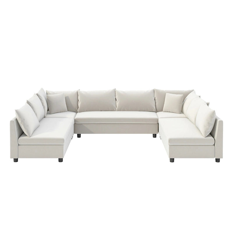 116 Chenille U-förmiges modulares Ecksofa, 8-Sitzer