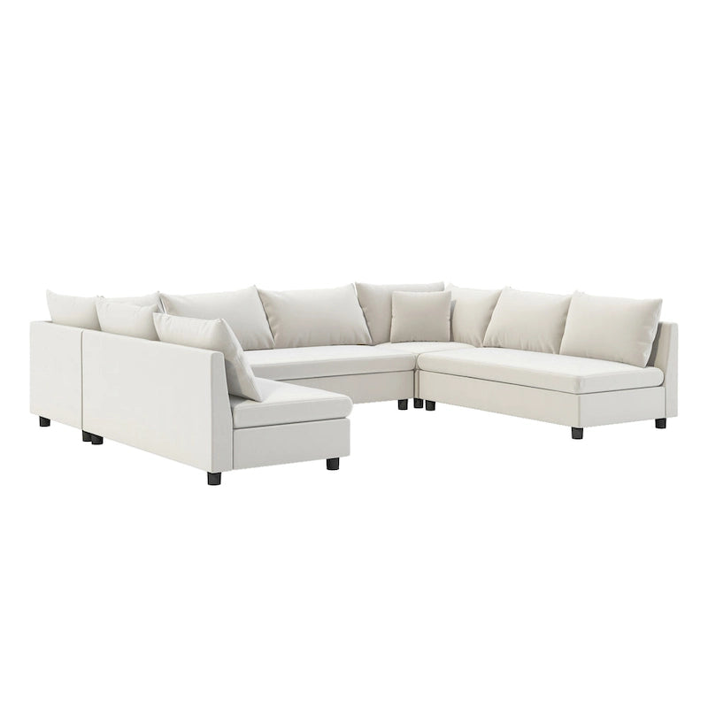 116 Chenille U-förmiges modulares Ecksofa, 8-Sitzer