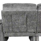 94.1 Chenille L-förmiges Futonsofa mit verstellbarer Rückenlehne und umkehrbarer Recamiere