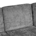 94.1 Chenille L-förmiges Futonsofa mit verstellbarer Rückenlehne und umkehrbarer Recamiere