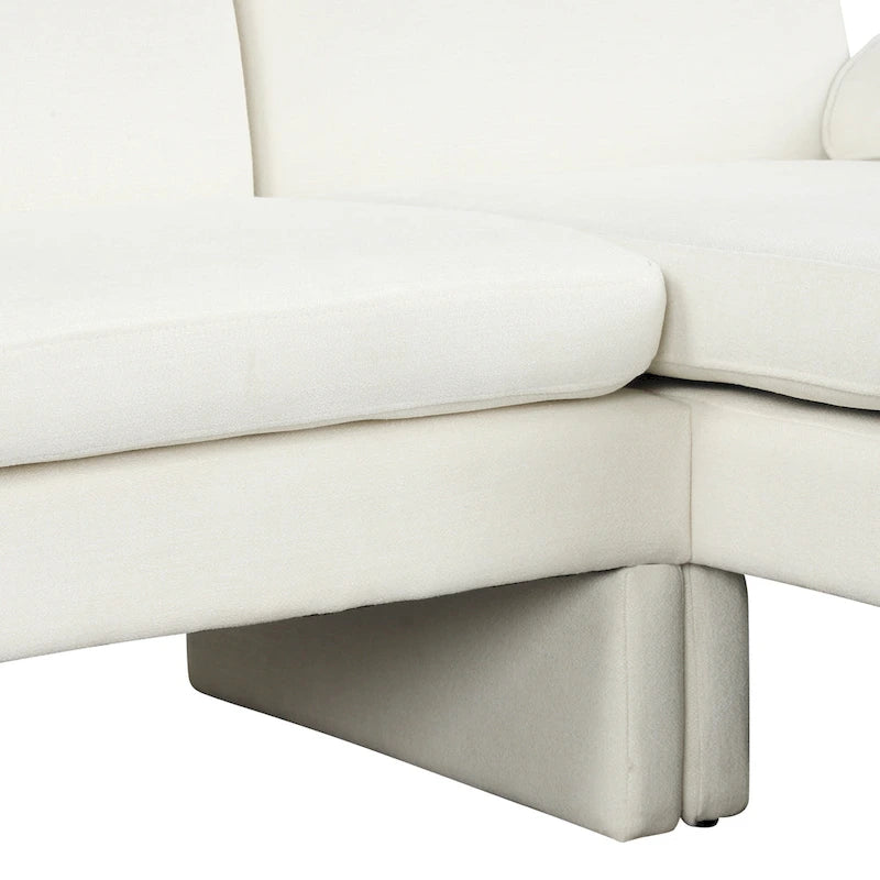 94.1 Chenille L-förmiges Futonsofa mit verstellbarer Rückenlehne und umkehrbarer Recamiere