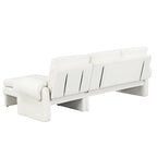 94.1 Chenille L-förmiges Futonsofa mit verstellbarer Rückenlehne und umkehrbarer Recamiere