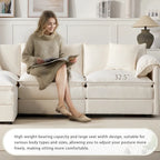 103,5 Chenille-Ecksofa mit 4-Sitzer L-förmiger Cloud-Couch und Ottomane & Taschenfederkernkissen (330lb Tragkraft)