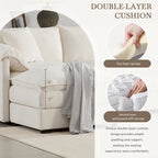 103,5 Chenille-Ecksofa mit 4-Sitzer L-förmiger Cloud-Couch und Ottomane & Taschenfederkernkissen (330lb Tragkraft)